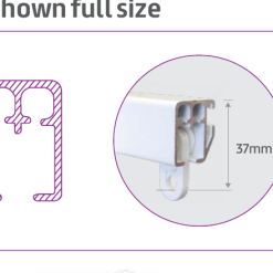 Heavy-Duty Hand-Drawn Curtain Track profile cross-section