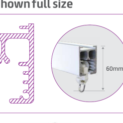 Stage & Theatre Cord-Drawn Curtain Track profile cross-section